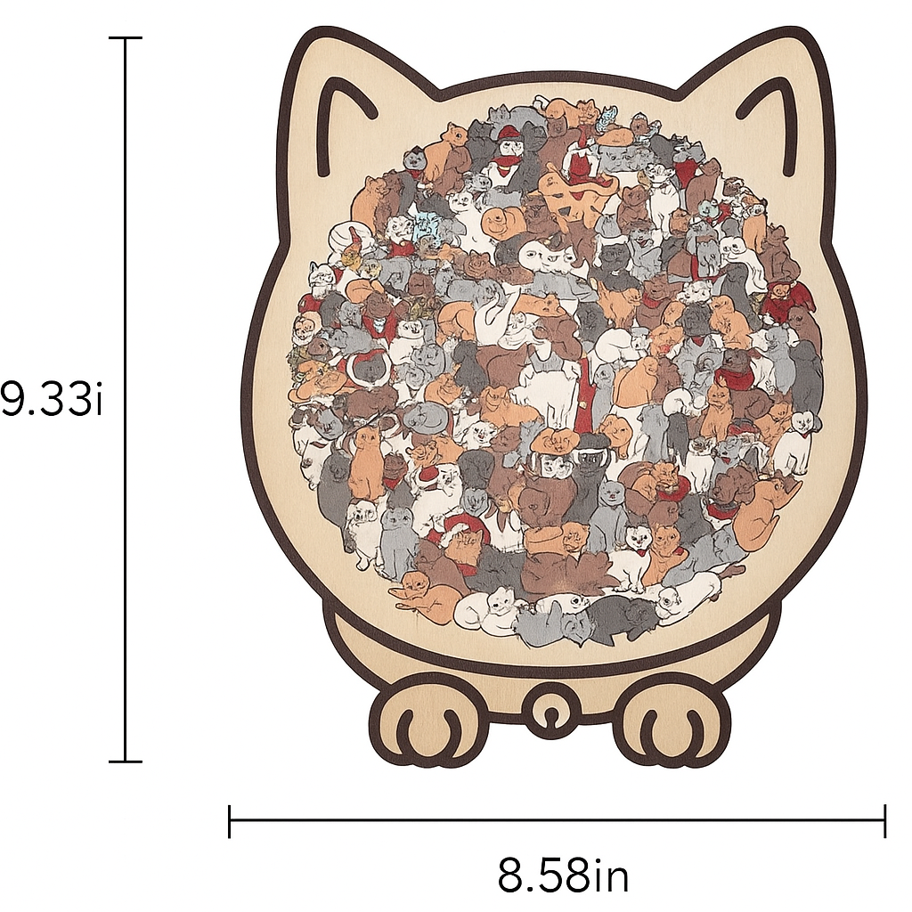 Cat-Shaped Wooden Jigsaw Puzzle™