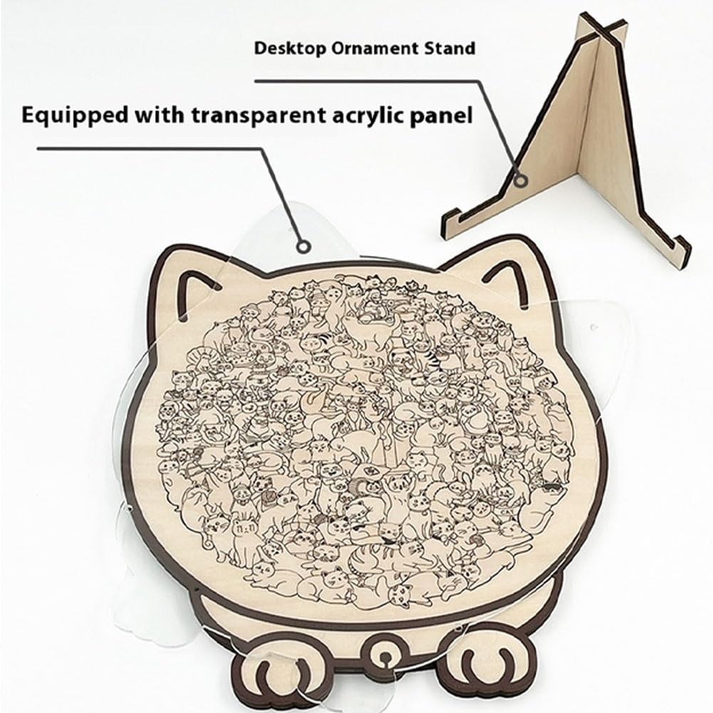 Cat-Shaped Wooden Jigsaw Puzzle™