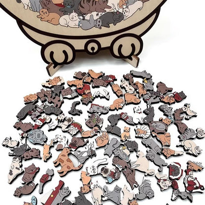 Cat-Shaped Wooden Jigsaw Puzzle™