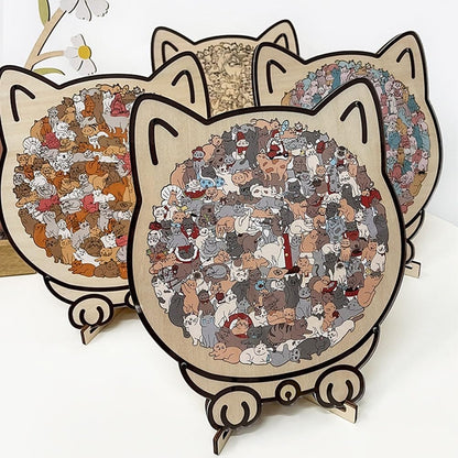 Cat-Shaped Wooden Jigsaw Puzzle™